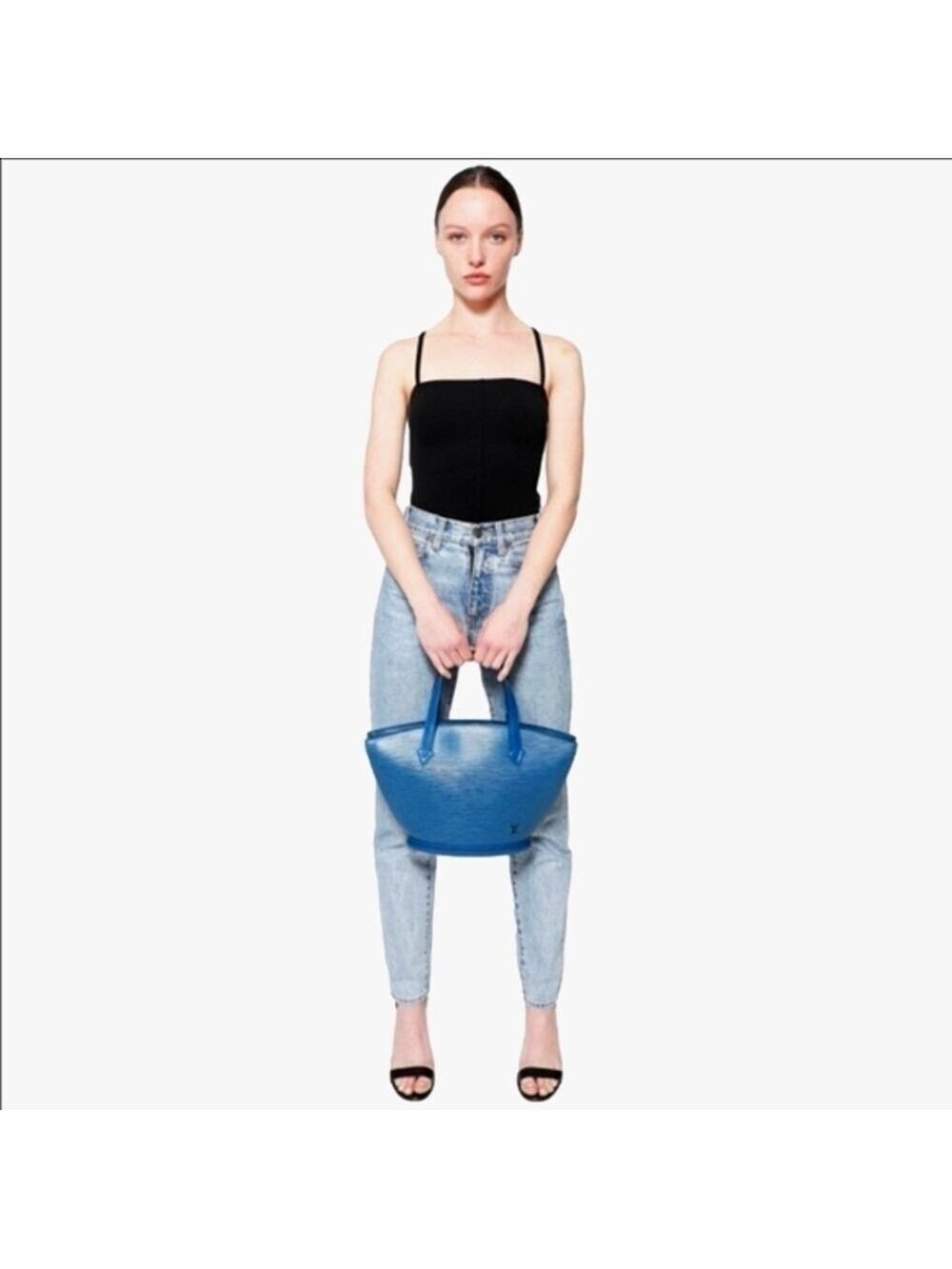 LOUIS VUITTON Saint Jacques PM Shoulder Bag Epi Leather Blue